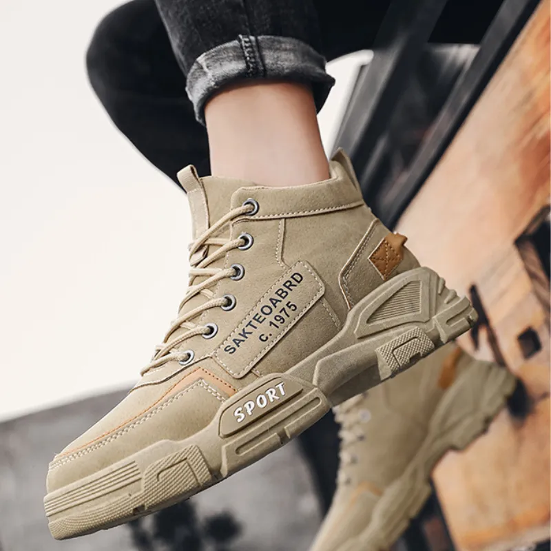 Herren Freizeit Stiefel High-top Motorradschuhe Für Herbst_voghion.com