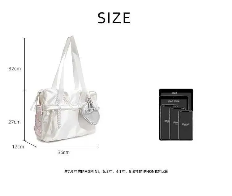 Vintage Large Capacity Shoulder Bag Nylon Aesthetic Y2k Handbag_voghion.com