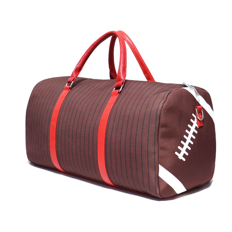 Rugby-Gepäcktasche maior Kapazität, modische tragbare Sport-Fiesstasche, Reisetasche mit gestreiftem Canvas-Druck_voghion.com