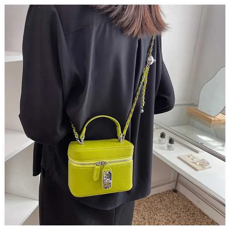 Süße Mini Pu Umhängetasche Solide Flap Box Kette Schulter für Frauen Casual Fashion Lady Commute Lock Messenger Bags_voghion.com