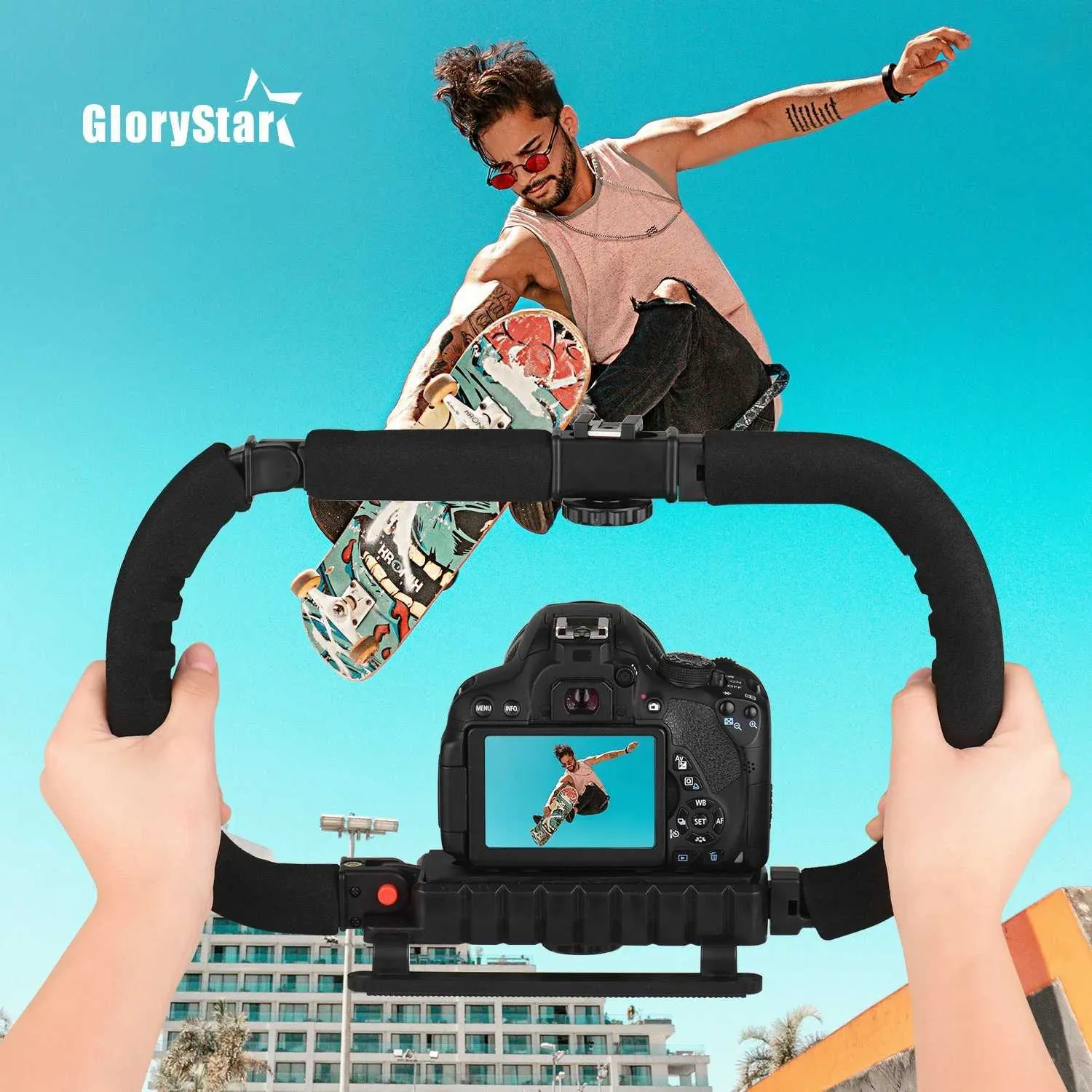 Action Stabilizer Grip Flash Bracket Holder Handle Professional Video Accessories For DSLR DV Camera Camcorder Smartphones CL24082_voghion.com