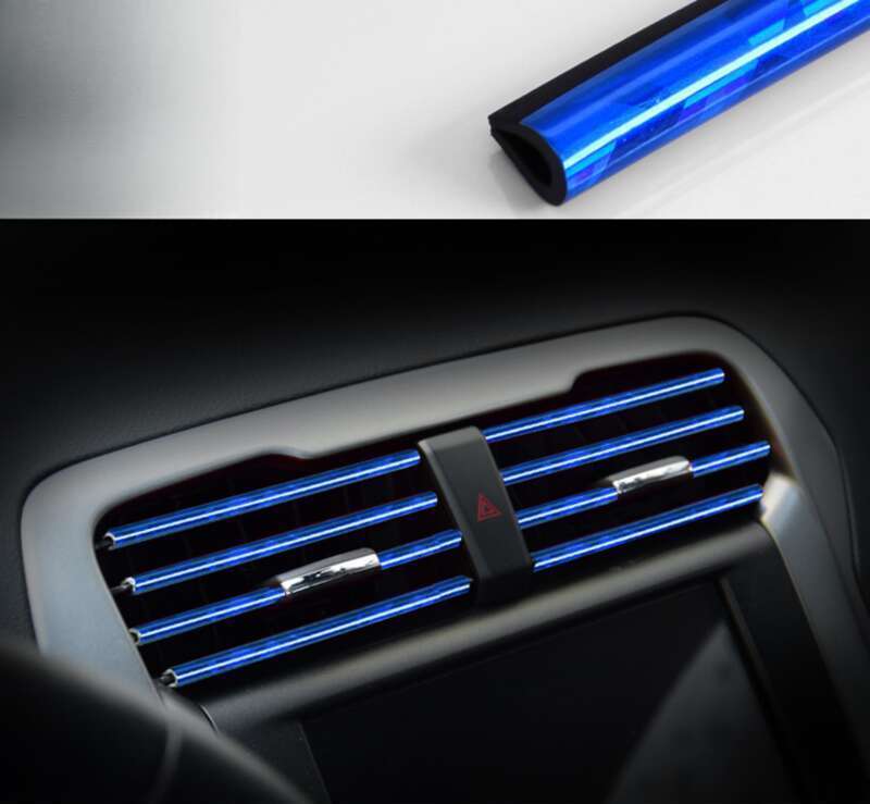 Clemă decorativă pentru ventilația aerului condiționat auto, modificarea consumabilelor interioare, în formă de U, bandă strălucitoare galvanizată_voghion.com