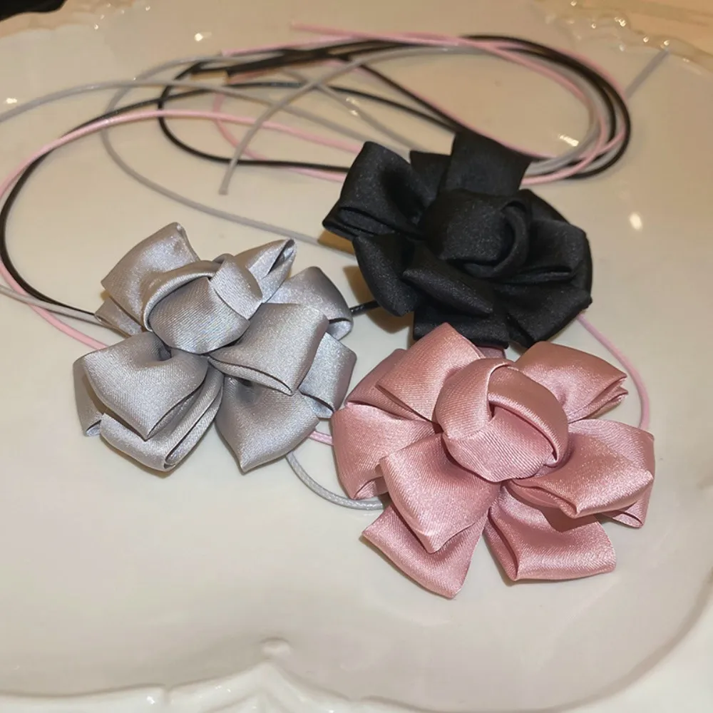 Colliers pendentifs chaîne de clavicule douce bijoux mode petit frais fête 3D rose fleur collier filles tour de cou_voghion.com