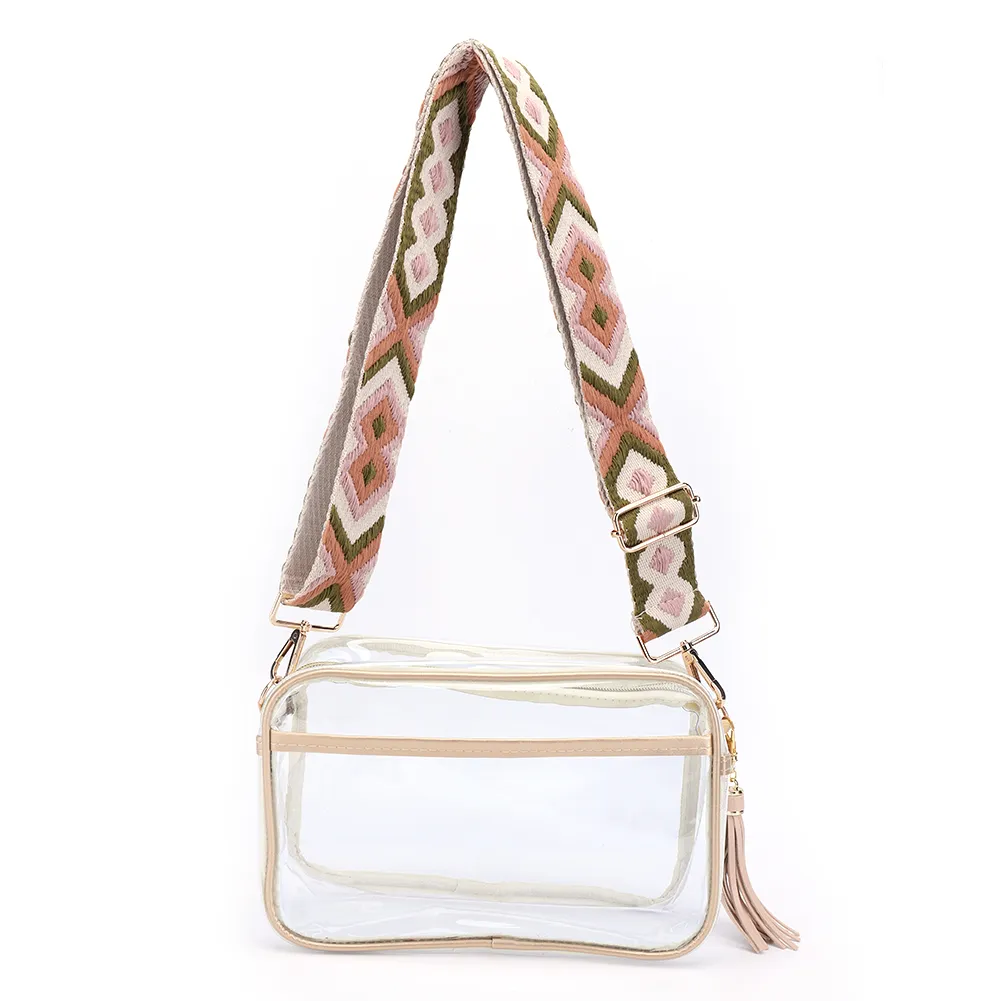 Borsa a tracolla da donna in PVC trasparente, alla moda, semplice, casual, portatile, con tracolla per chitarra, approvata dallo stadio._voghion.com