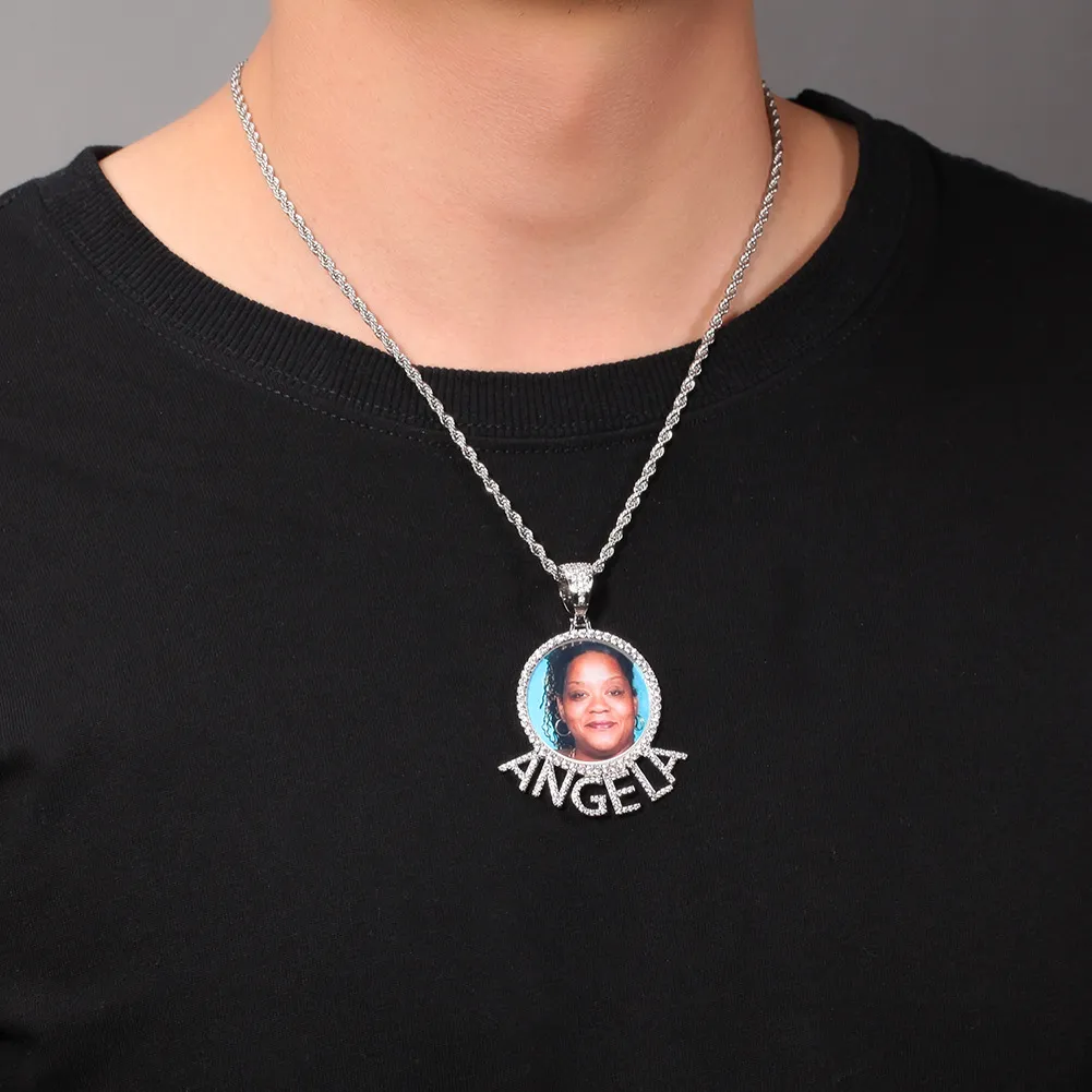 8 Styles Fine Quality Custom Photo Pendant Necklace Cubic Zircon Hip Hop Personalized DIY Picture Jewelry Bijoux_voghion.com