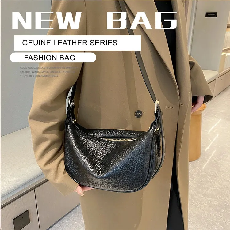 Geantă de umăr pentru femei, geantă de mână din piele naturală cu 3 straturi cu fermoar, geantă de mână din piele de vacă, geantă crossbody pentru femei, geantă de mână Hobos Messenger Tote_voghion.com