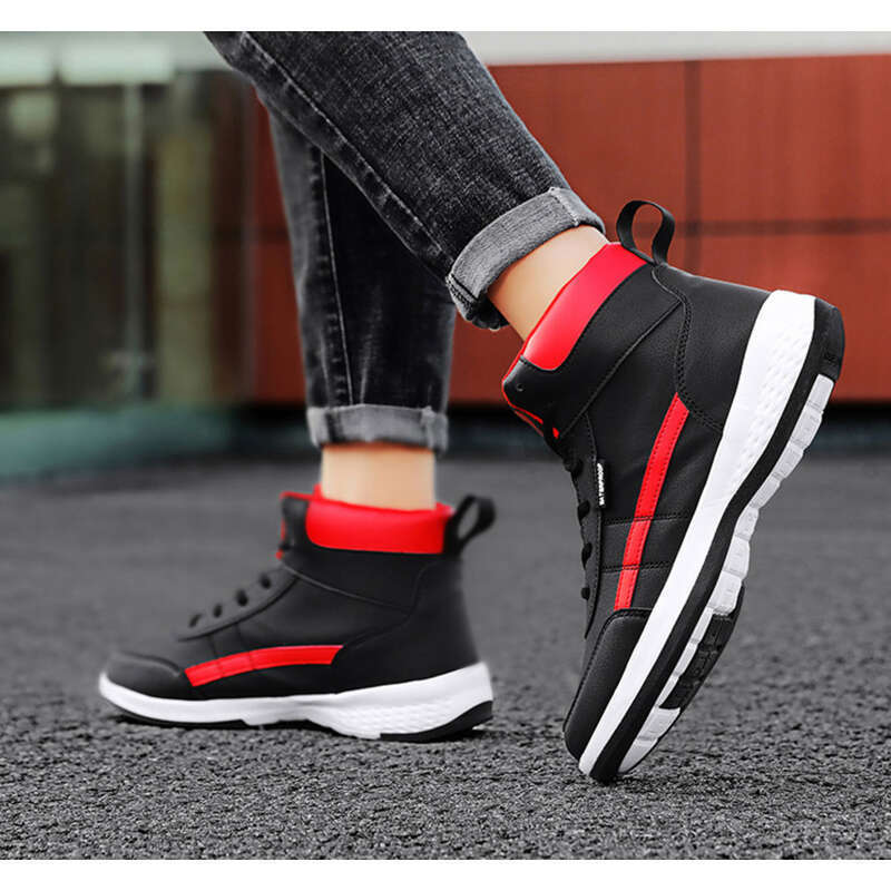 High Top Board Shoes Leather Trainers Versatile Casual Sports_voghion.com