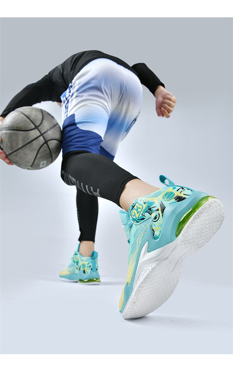 Neue High-Top-Basketballschuhe Herren aus Mesh-Gewebe, atmungsaktive Sportschuhe, rutschfeste Drehknopfschuhe für_voghion.com