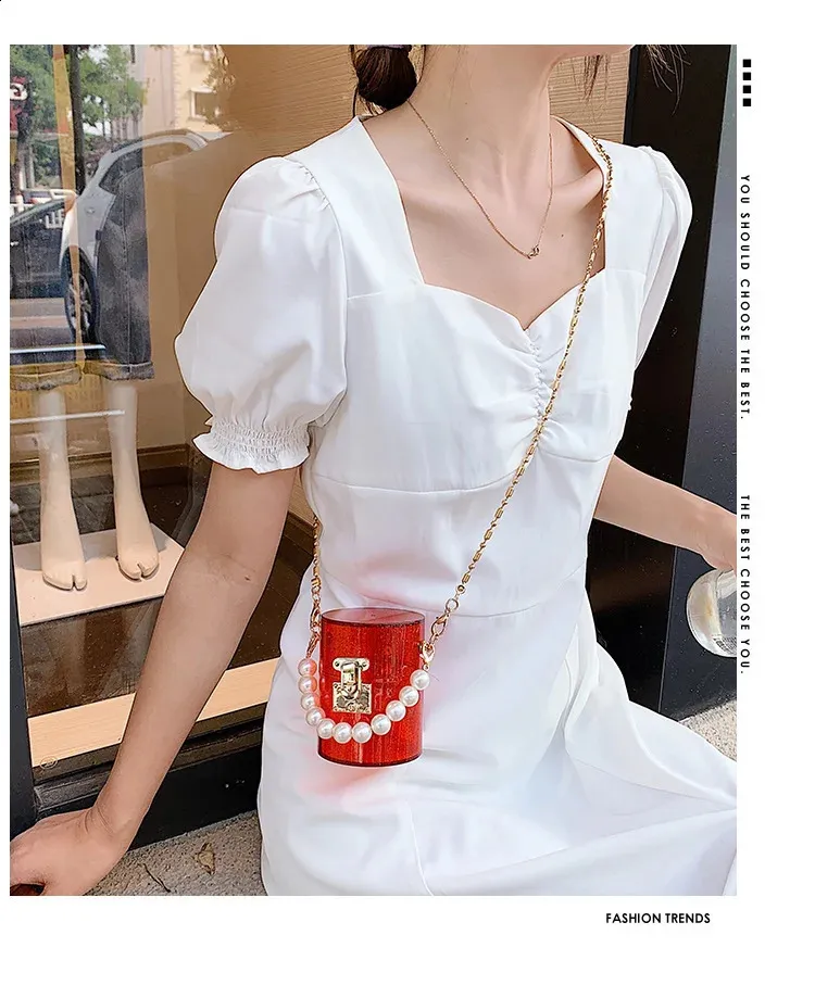 Mini Transparent Crossbody Bag With Pearl Handle Shoulder Purse_voghion.com
