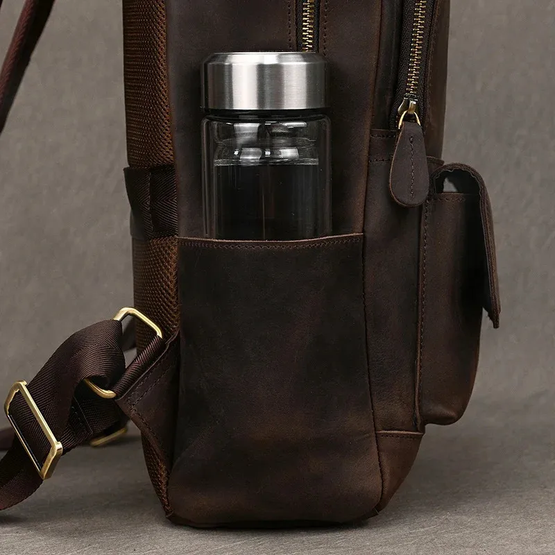 Zaino vintage Crazy Horse autentico da uomo, 14 pollici, per laptop, da lavoro, da donna, in pelle, per la scuola, grande, da viaggio_voghion.com