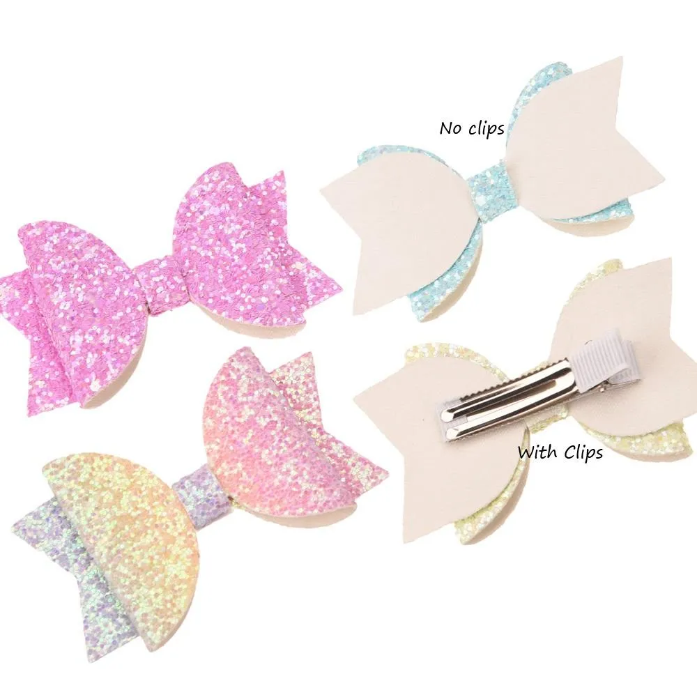 54pcs/lot 5cm*8cm Glitter Bow Boutique Fashion Accessories Sequin Hair Bows Flower Accessory For Girls_voghion.com