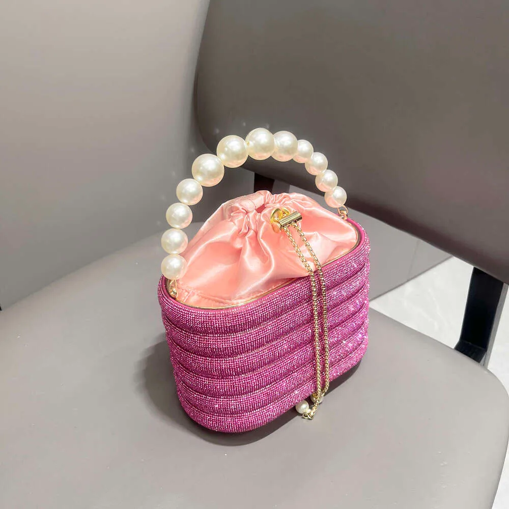 Portafoglio da banchetto da donna alla moda, borsa a tracolla con cristalli lucidi, borsa a tracolla singola, borsa minimalista_voghion.com