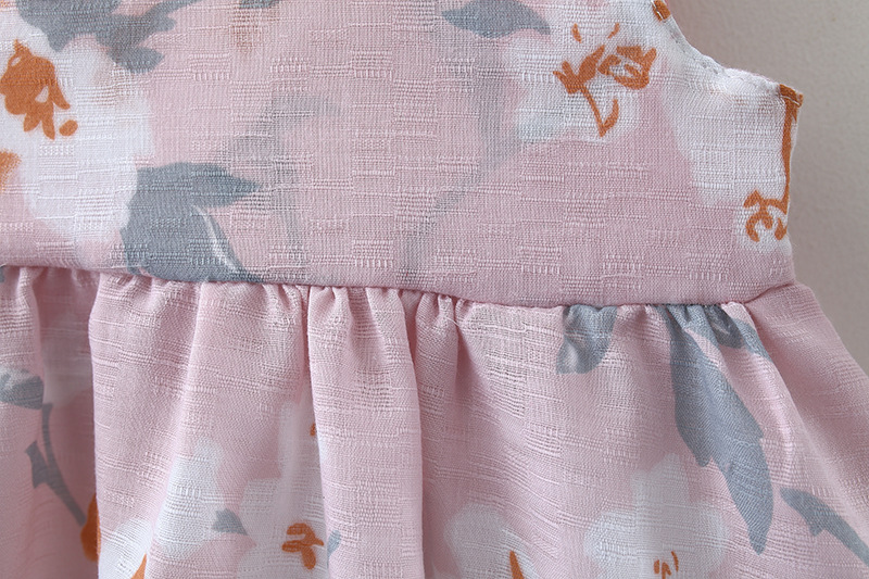 Baby Girl Dress Summer Flower Printed Cotton Sling Dress Fashion Princess Dress Kids Clothes Send Hat_voghion.com