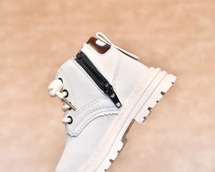 Child Shoes Short Ankle Snow Kid Boy Girl Fashion Soft PU Leather Warm Cutefeet Toddlers Children Boots Size 21 - 30_voghion.com