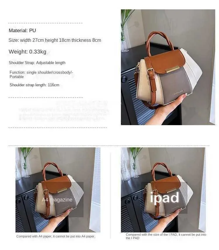 Explosions Contrast Color Portable Female Spring and Summer Niche Design Joker Small Bag Advanced Texture Shoulder_voghion.com