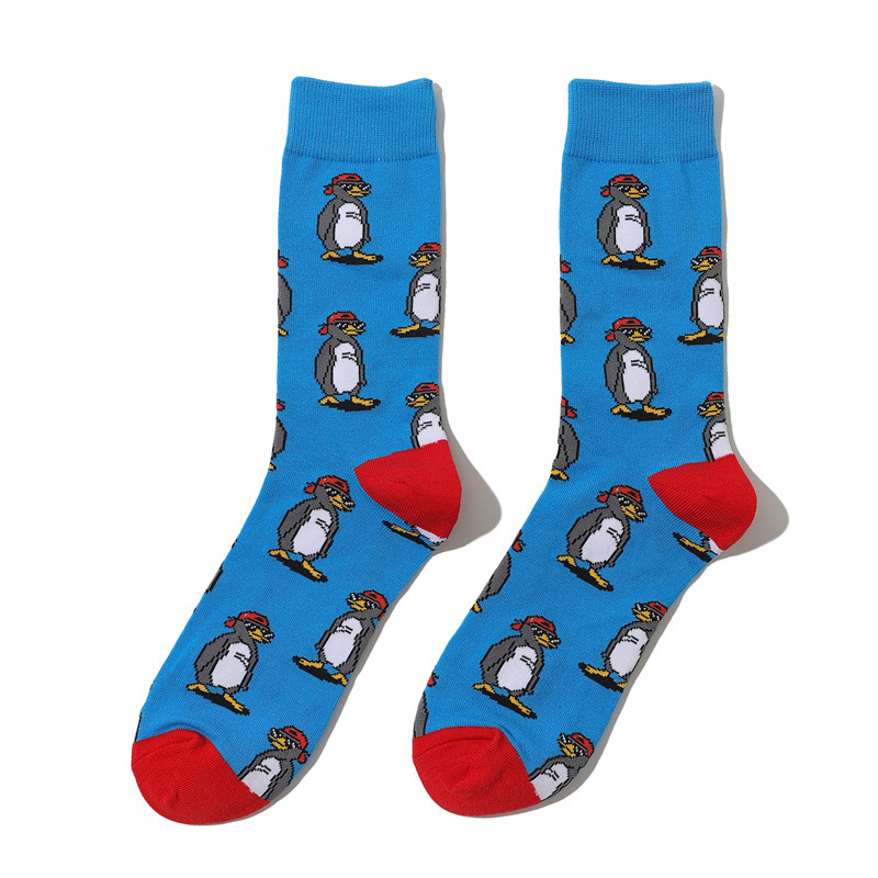 2025d Cartoon Baumwolle Herren Mitte der Wade Tier Persönlichkeit Obst Lange Bunte Ins Socken_voghion.com