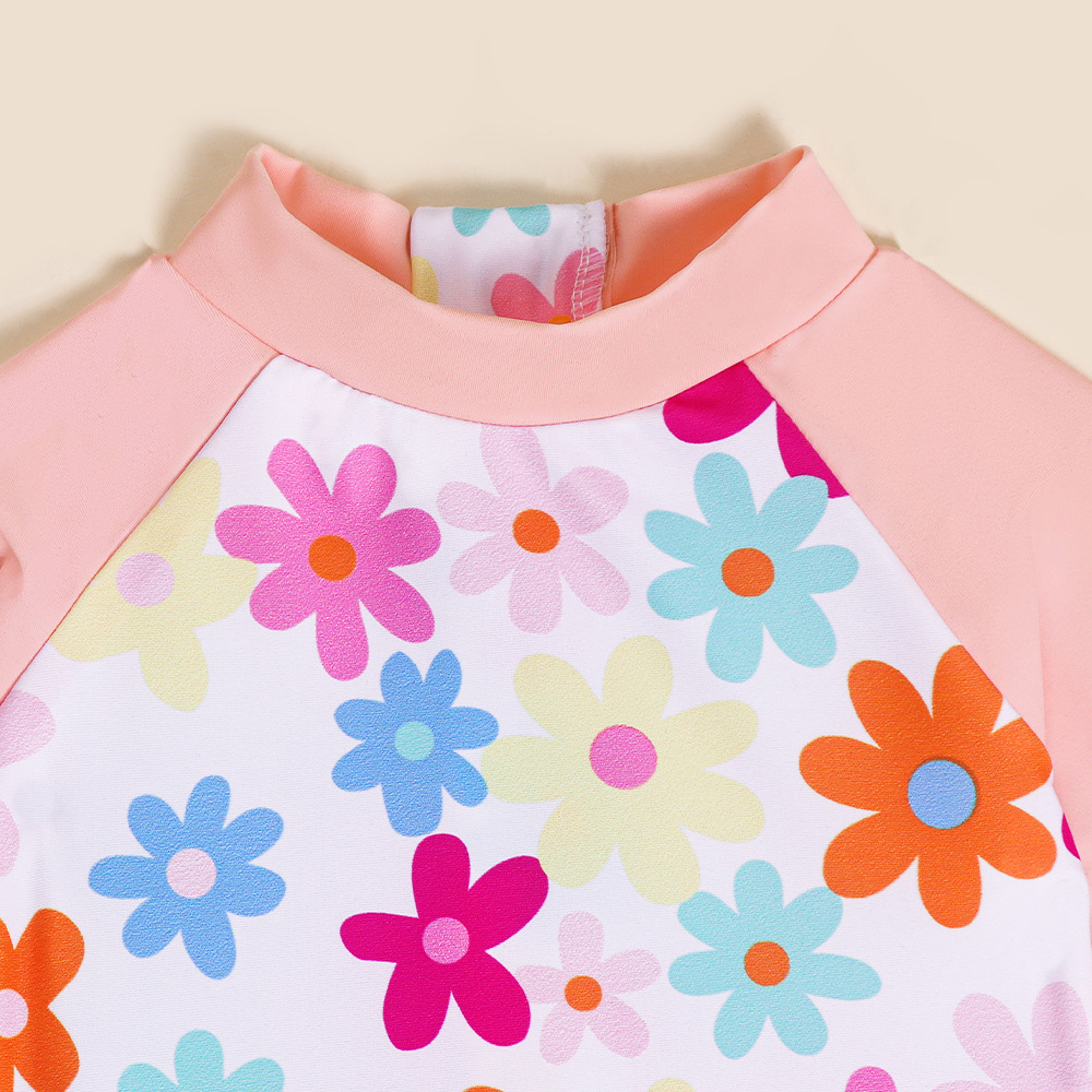 Mutter & Kinder kinder badeanzug Sommer kleines mädchen langarm einteiliges badeanzug nette mädchen sonnencreme heißer frühling kleidung_voghion.com