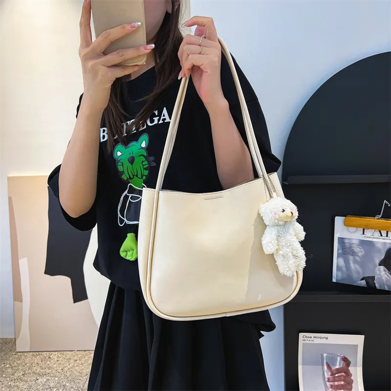 Summer PU Leather Women Underarm Totes Pure Color Casual Small Top-Handle Bags Handbags Purse Ladies Shoulder Bag_voghion.com