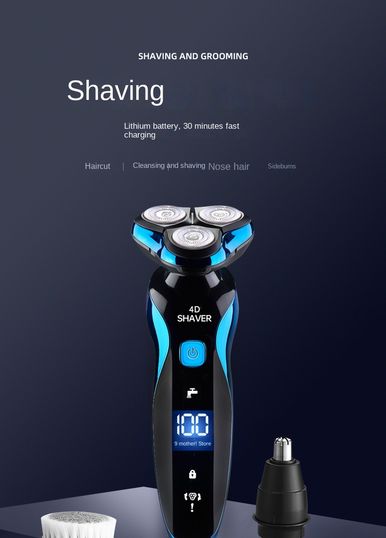 Electric Shaver 4D For Men Electric Hair Clipper USB Rechargeable Professional Hair Trimmer Hair Cutter_voghion.com