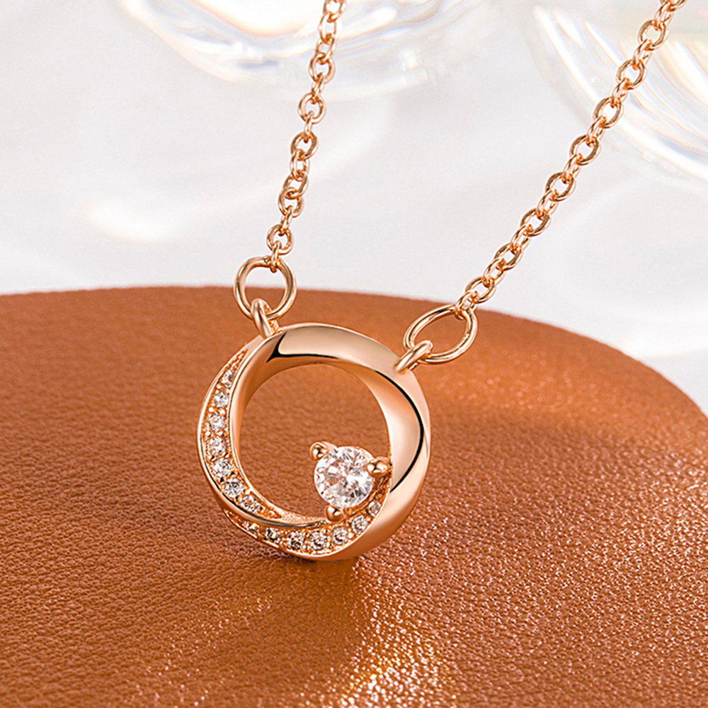 Pendentif bague Mobius, édition coréenne légère, Design élégant et Unique, collier d'amour haut de gamme, cadeau de Festival pour femmes_voghion.com