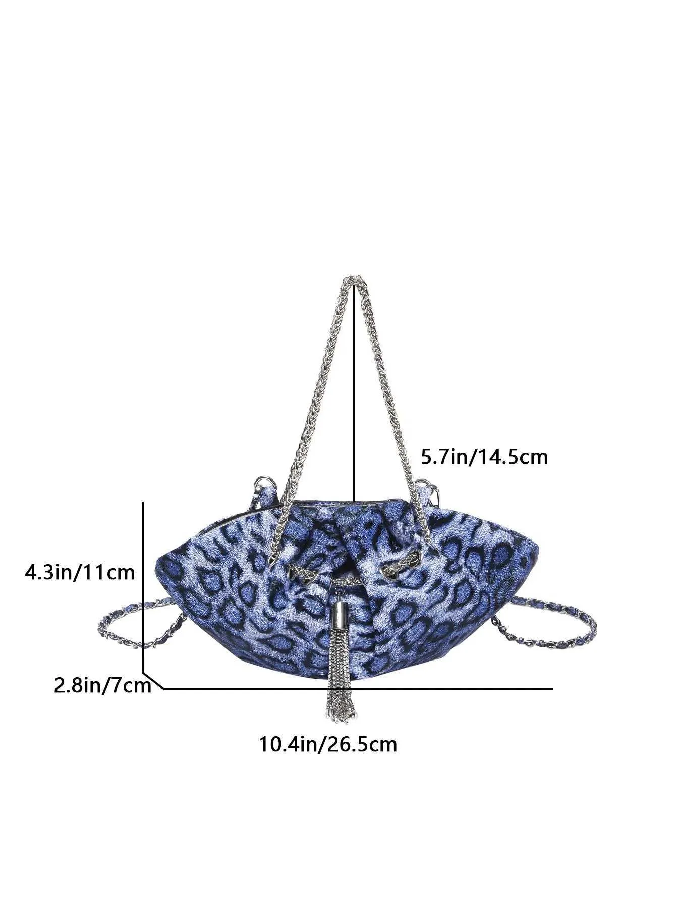 Borsa a tracolla a catena versatile per le donne, borsa a tracolla dal design speciale, borsa casual con motivo leopardato, borsa a mano elegante per ragazze_voghion.com