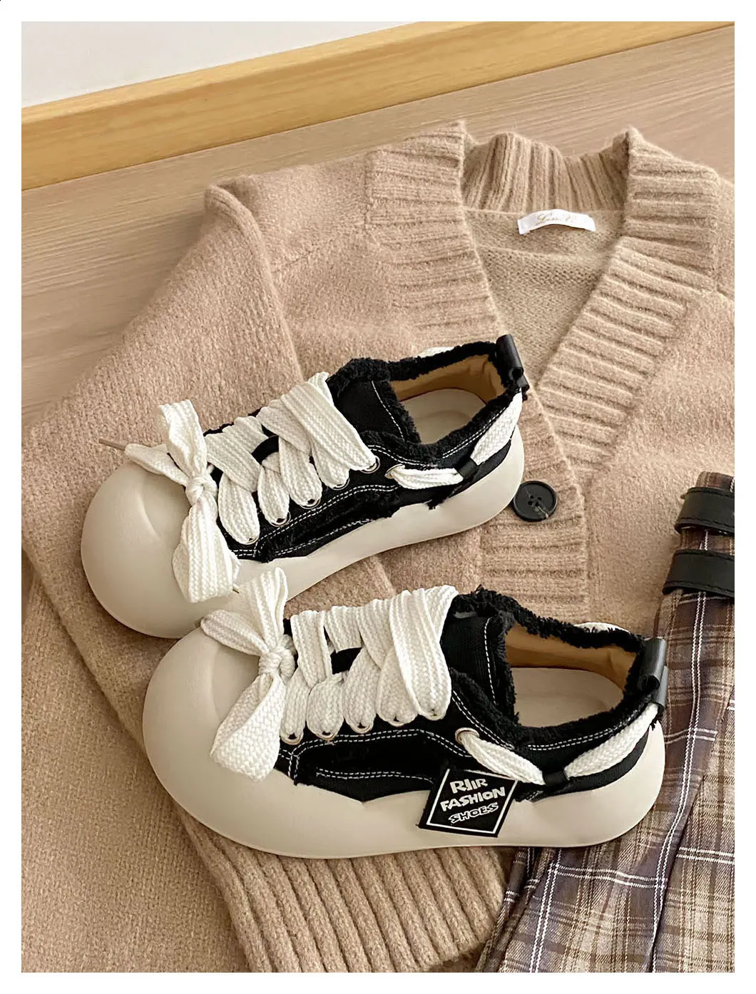 Damen Freizeitsneaker Mit Dicker Schleife Und Weicher Sohle_voghion.com