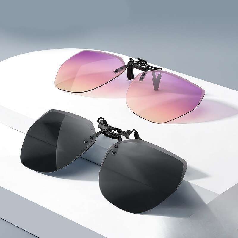 new Foldable Polarized Rimless Polygonal Men's And Women's Sunglasses Clip-on_voghion.com