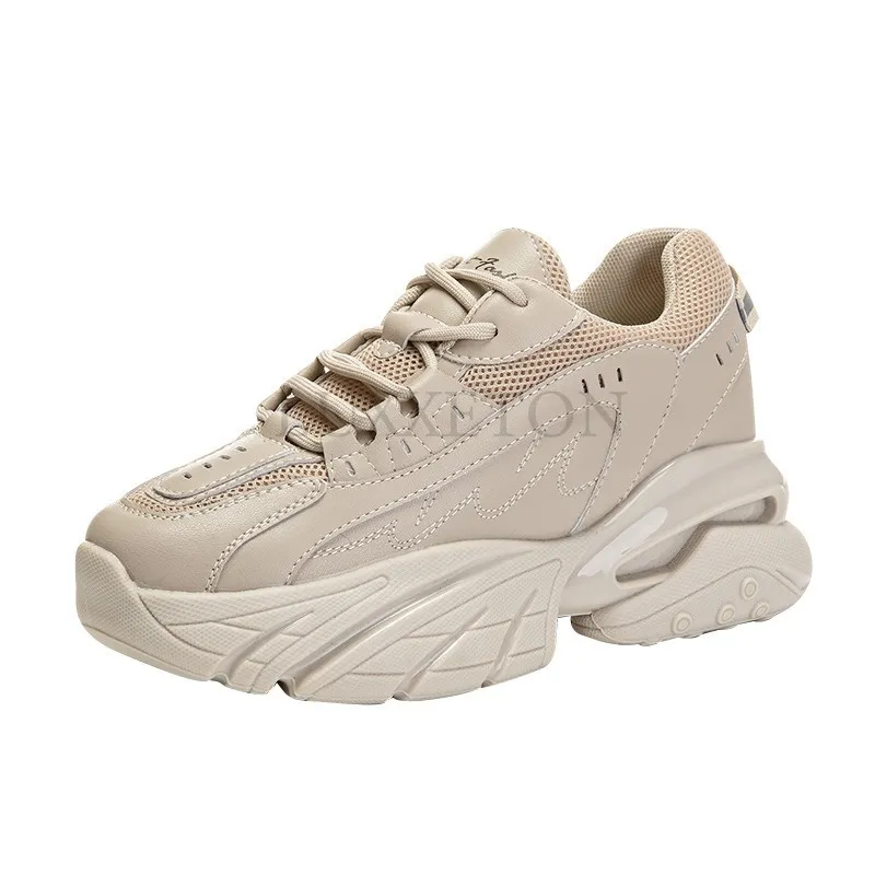 Debeli potplat od kože, mrežaste, prozračne, s biskvitnim potplatom, udobne i svestrane, retro modne, ležerne, s vezicama, sportske cipele_voghion.com