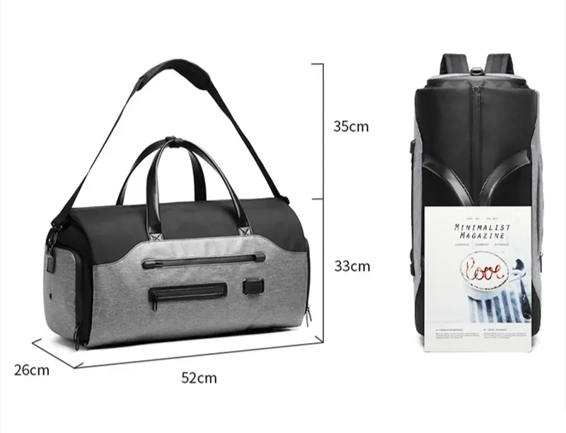 Business Multifunction Men Suit Storage Large Capacity Lage Handbag With Shoes Pocket Male Travel Duffel Bag_voghion.com