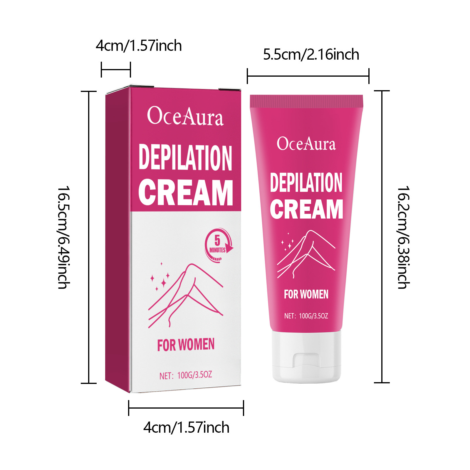 Oce Aura Crema Depilatoria Donna per la rimozione delle ascelle di tutto il corpo, delicata non irritante, detergente e idratante_voghion.com