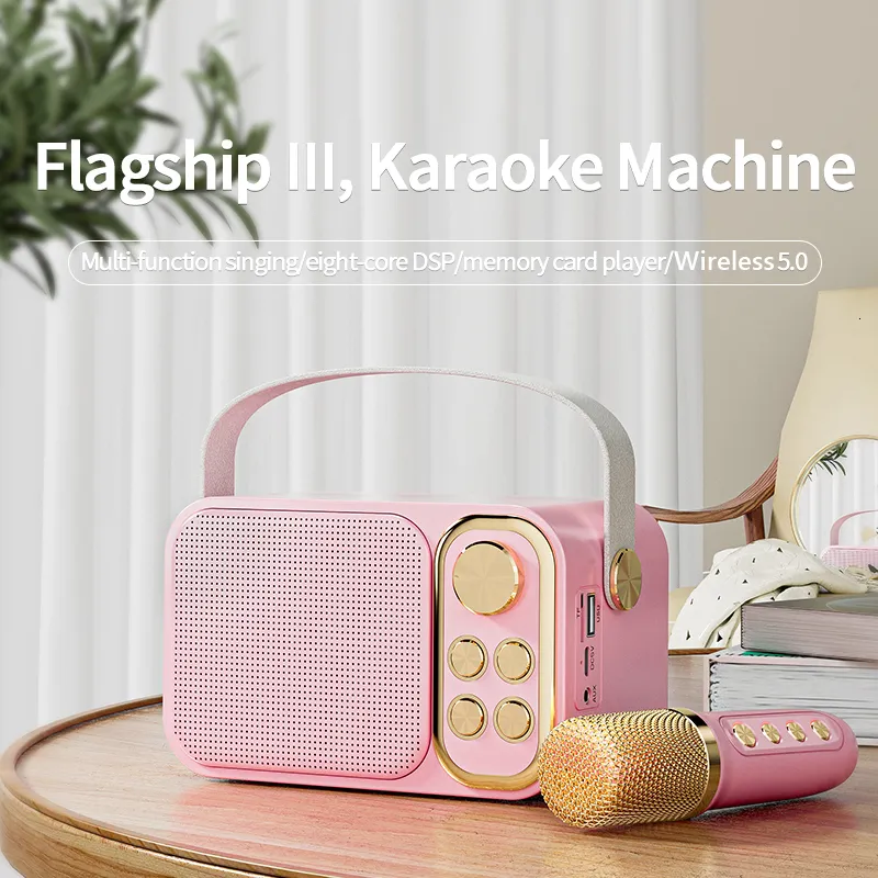 Microphones Bluetooth Speaker Classical Retro Players Karaoke Stereo Sound Portable Mini Speakers Subwoofer Home Travel_voghion.com