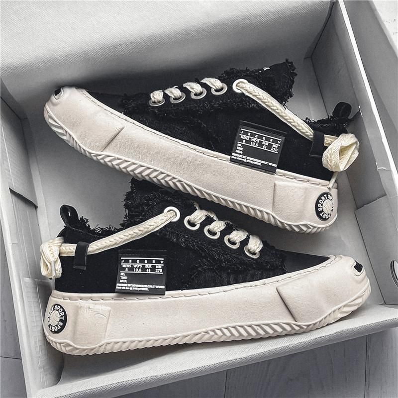 Frühlingstrend Herren, vielseitige Freizeitschuhe aus Canvas, Nischendesign, Sportschuhe mit dicker Sohle, Website für_voghion.com