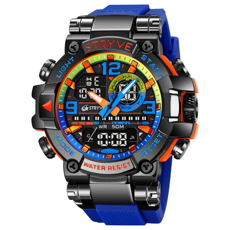 STRYVE Hot Selling Sports Colorful Luminous Electronic Waterproof Wristwatch Multi-Function Student Watch 8025_voghion.com