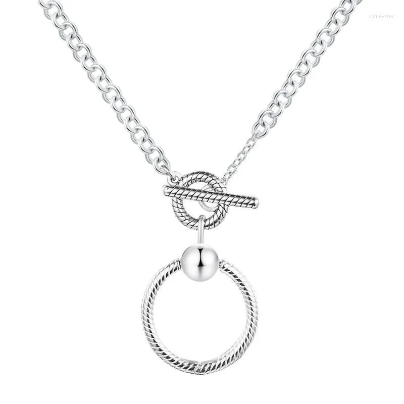 Chains Sier Sterling Jewelry Moments O Pendant T-bar Necklace For Women Gift Original Charm WholesaleChains Sidn22_voghion.com