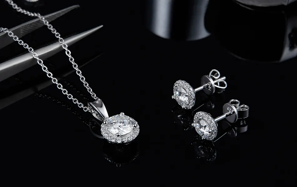 Orecchini a bottone RINNTIN SME S in argento sterling placcato oro bianco con diamanti taglio brillante da 0,5 a 1,0 carati, colore D EF, per donna_voghion.com