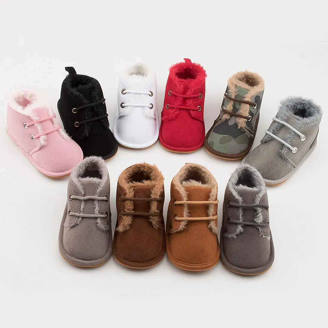 Winter Baby Snow Booties Fluff Warm Kidsnest Infant Boy Girl Toddler Boots Rubber Sole Non-slip Soft Newborn First_voghion.com