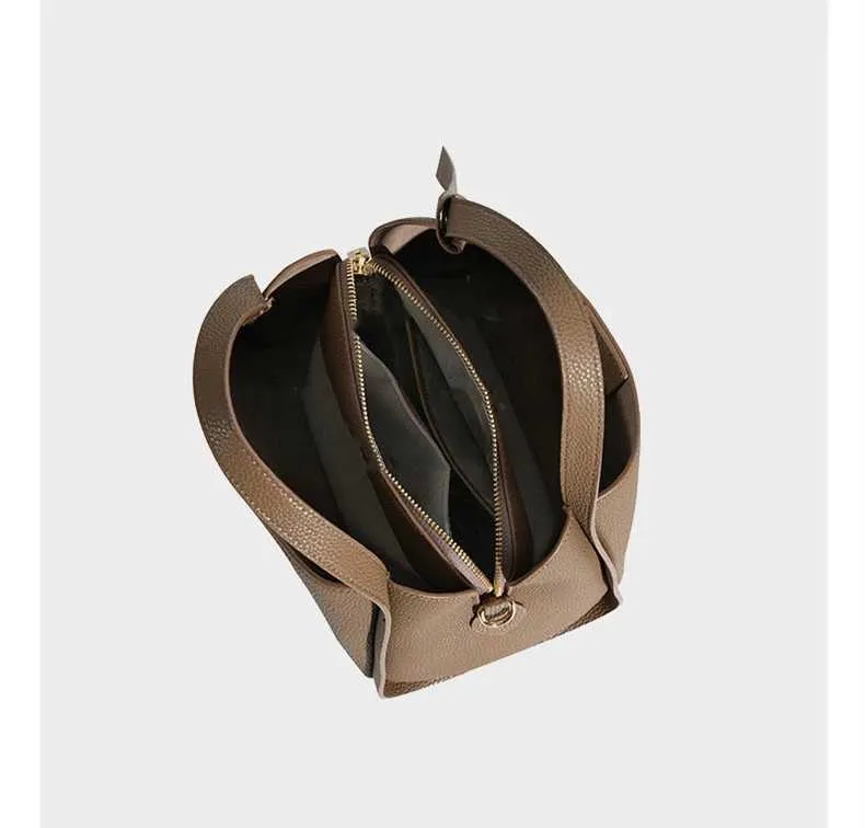 Sacs à main fourre-tout en cuir véritable de vachette Hifashion pour femmes 2024 Tendance Designer Panier Petit sac à bandoulière pour dames_voghion.com