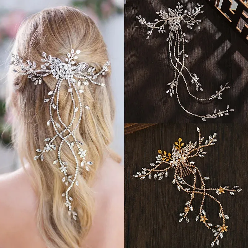 Clips Barrettes Crystal Pearl Hairpin Vine Tiaras Head Piece Comb Headband Hairpins Hairbands Accessories Wedding Bridal_voghion.com