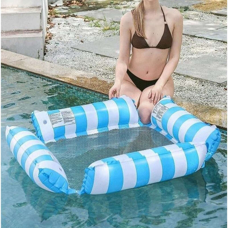 Swimming Bed, Inflatable Lounge Chair, Children, Adults, Women, Swimming Circle, Net Cloth, Floating Raft, Water Play_voghion.com