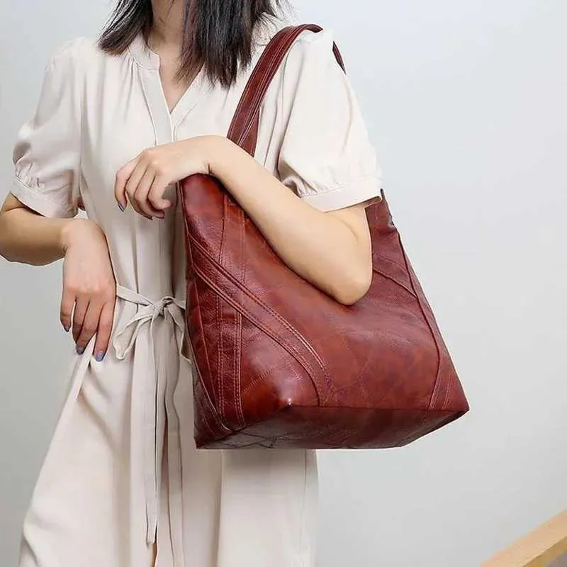 Women's Shoulder Bag Pu Leather Commuter Handbag Large Capacity_voghion.com
