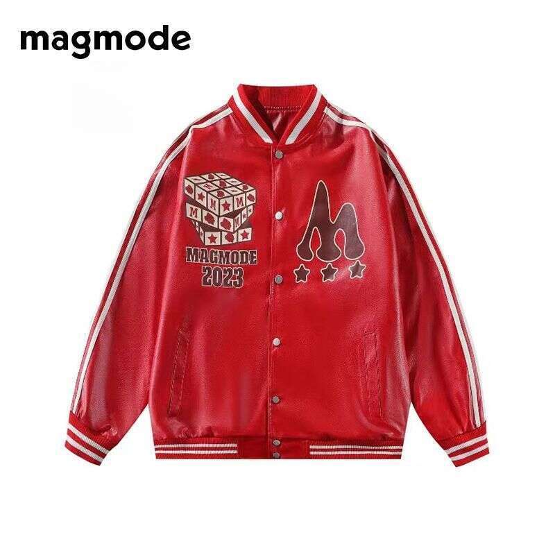 MAGMODE/PU Leather Autumn/Winter Loose Casual Jacket Winter Couple's Baseball Collar 1_voghion.com