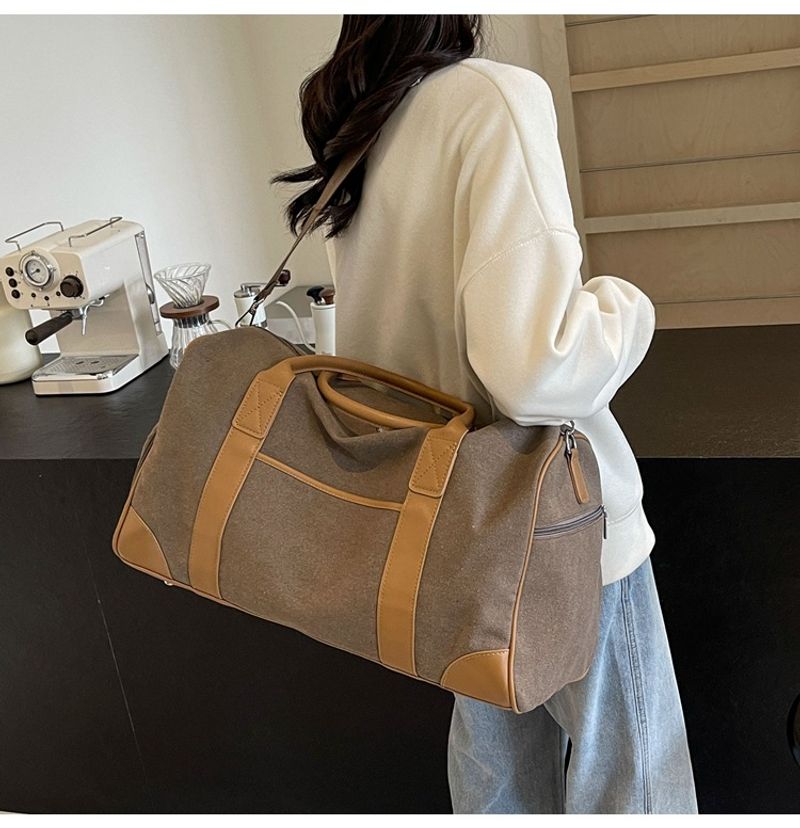 Neutrale Handreisetasche, große Outdoor-Reisetasche, Sport- und Fiesstasche Damen, Retro-Gepäcktasche aus Canvas für_voghion.com