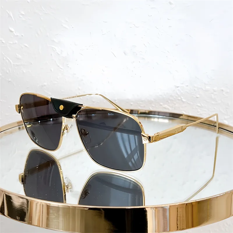 Rote Metall-Designer-Sonnenbrille für Herren und Damen, Pilotenbrille, goldener Rand, grüner Unisex-Rahmen, gebürstetes Ruthenium-Finish, schwarze Schrauben_voghion.com
