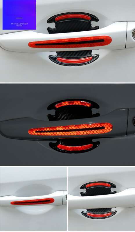 Car Anti-collision Strip, Door Bowl Handle Protection Paint Scratch, Carbon Fiber Grain Reflective Car Sticker, Adhesive_voghion.com