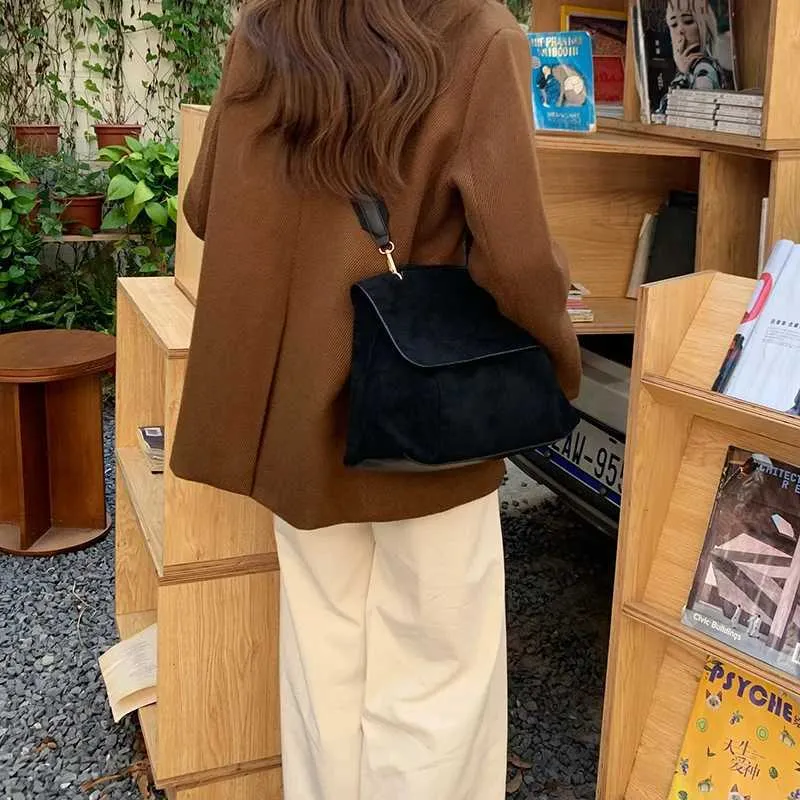 Winter Mode Schulter Taschen Für Frauen Retro Pu Leder Klappe Umhängetasche Dame Messenger Handtasche Kupplung PurseC241021_voghion.com