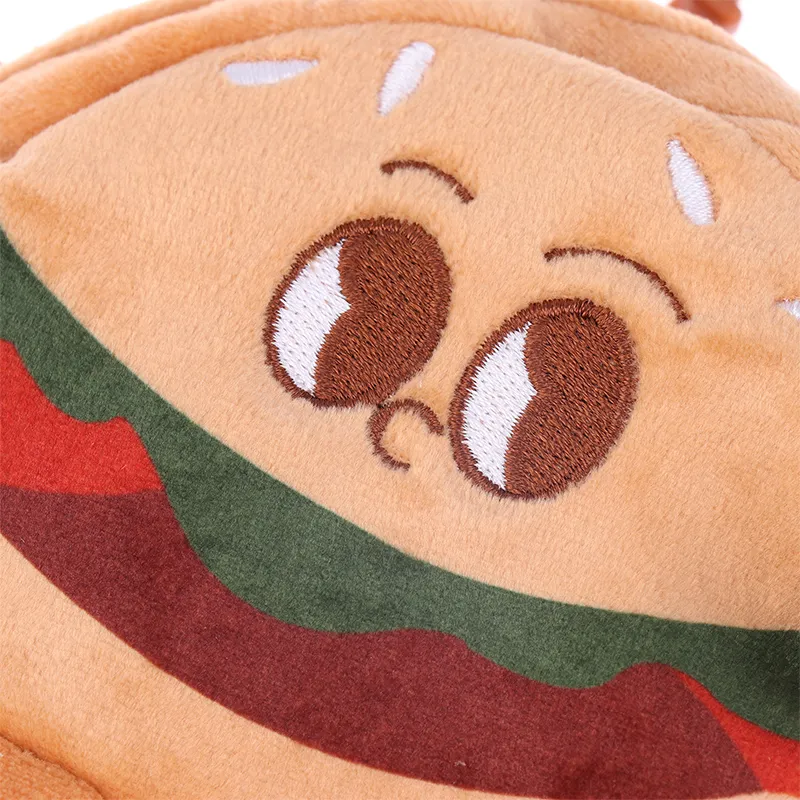 Cute Hamburger Biscuit Coin Purse Plush Cake Headphone Organizer B Keys Cards Store Bs Kids Birthday Gifts_voghion.com