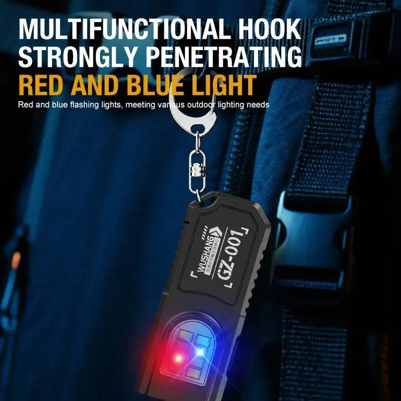 Leistungsstarke Mini-COB-LED-Schlüsselanhänger-Taschenlampe, USB-C-aufladbar, wasserdicht, ideal zum Aufhängen, für Camping und Wandern._voghion.com