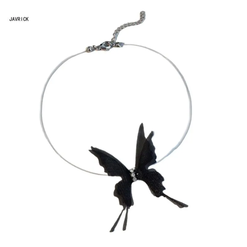 Collane con ciondolo Comodo Choker Pesce Linea Blocco Collare Collana Farfalla Ciondolo Catena Clavicola D0LC_voghion.com