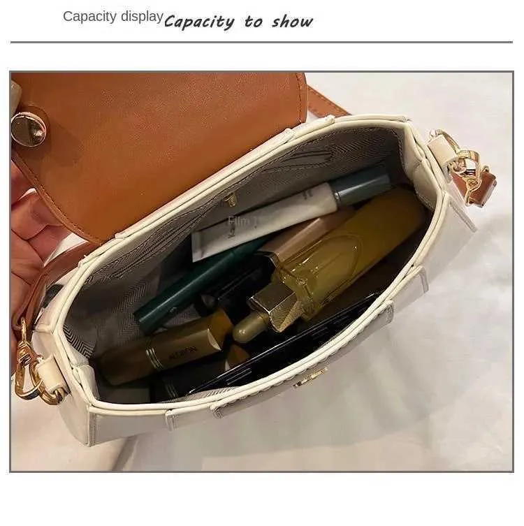 Explosions Contrast Color Portable Female Spring and Summer Niche Design Joker Small Bag Advanced Texture Shoulder_voghion.com