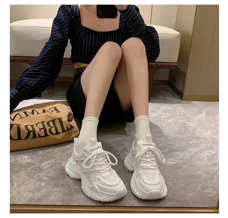Dad Mesh Breathable Womens Running Shock Absorption Light Sneakers Platform Shoes 240809_voghion.com
